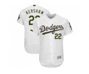 Men Los Angeles Dodgers #22 Clayton Kershaw White Flexbase Authentic Collection 2018 Memorial Day Stitched MLB Jersey