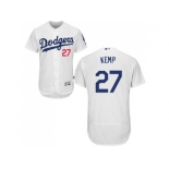 Men Los Angeles Dodgers #27 Matt Kemp White Flexbase Authentic Collection Stitched MLB Jersey