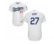 Men Los Angeles Dodgers #27 Matt Kemp White Flexbase Authentic Collection Stitched MLB Jersey