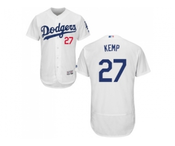 Men Los Angeles Dodgers #27 Matt Kemp White Flexbase Authentic Collection Stitched MLB Jersey