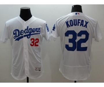 Men Los Angeles Dodgers #32 Koufax Majestic white Flexbase Authentic Collection Player Jersey