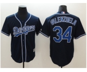 Men Los Angeles Dodgers #34 Fernando Valenzuela Navy Blue New Cool Base Stitched Baseball Jersey