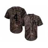 Men Los Angeles Dodgers #4 Babe Herman Camo Realtree Collection Cool Base Stitched MLB Jersey