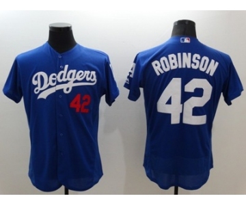 Men Los Angeles Dodgers #42 Jackie Robinson Majestic blue Flexbase Authentic Collection Player Jersey