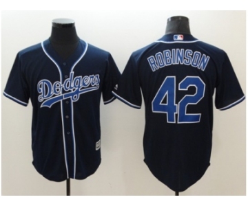 Men Los Angeles Dodgers #42 Jackie Robinson Navy Blue New Cool Base Stitched Baseball Jersey