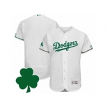 Men Los Angeles Dodgers St. Patricks Day Blank White Celtic Flexbase Authentic Collection Jersey