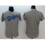 Men Los Angeles Dodgers blank Majestic Gray Flexbase Authentic Collection Player Jersey