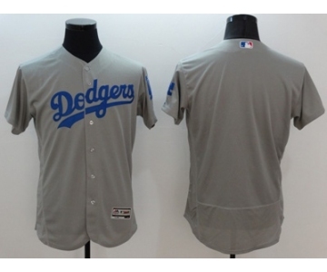 Men Los Angeles Dodgers blank Majestic Gray Flexbase Authentic Collection Player Jersey