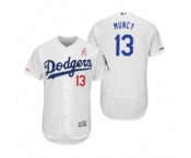 Men Max Muncy Los Angeles Dodgers #13 White 2019 Mother's Day Flex Base Home Jersey