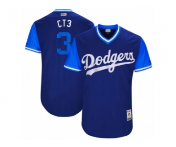 Men's 2017 Little League World Series Dodgers Chris Taylor #3 CT3 Royal Jersey