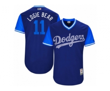 Men's 2017 Little League World Series Dodgers Logan Forsythe #11 Logie Bear Royal Jersey