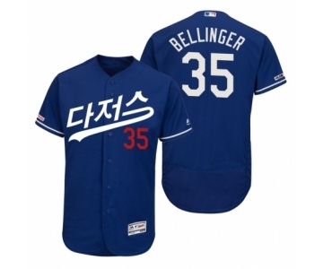 Men's 2019 Asian Heritage Month #35 Cody Bellinger Royal Korean Flex Base Jersey