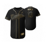 Men's 2019 Golden Edition Los Angeles Dodgers Black #13 Max Muncy Flex Base Jersey