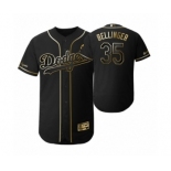 Men's 2019 Golden Edition Los Angeles Dodgers Black #35 Cody Bellinger Flex Base Jersey