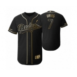 Men's 2019 Golden Edition Los Angeles Dodgers Black #7 Julio Urias Flex Base Jersey