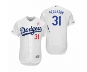 Men's 2019 Mother's Day Joc Pederson Los Angeles Dodgers #31 White Flex Base Home Jersey