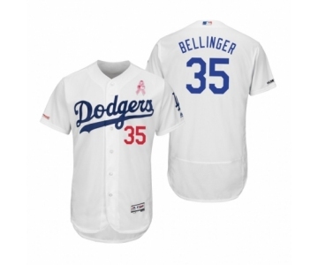 Men's Cody Bellinger Los Angeles Dodgers #35 White 2019 Mother's Day Flex Base Home Jersey