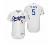 Men's Corey Seager Los Angeles Dodgers #5 White 2019 Mother's Day Flex Base Home Jersey