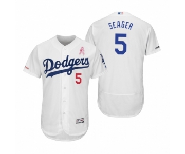 Men's Corey Seager Los Angeles Dodgers #5 White 2019 Mother's Day Flex Base Home Jersey