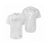 Men's Dodgers #7 Julio Urias El Culichi White 2019 Players' Weekend Authentic Jersey