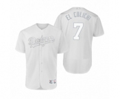 Men's Dodgers #7 Julio Urias El Culichi White 2019 Players' Weekend Authentic Jersey