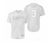 Men's Dodgers Chris Taylor CT3 White 2019 Players' Weekend Authentic Jersey