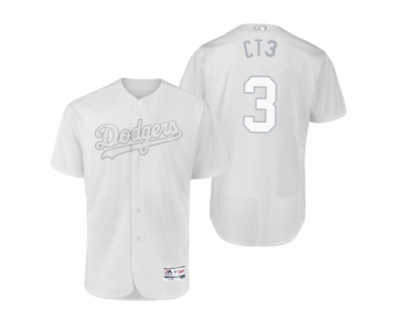 Men's Dodgers Chris Taylor CT3 White 2019 Players' Weekend Authentic Jersey