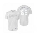 Men's Dodgers Ross Stripling Chicken Strip#68 White 2019 Players' Weekend Authentic Jersey