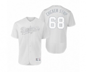 Men's Dodgers Ross Stripling Chicken Strip#68 White 2019 Players' Weekend Authentic Jersey