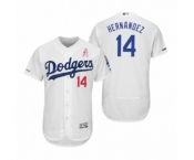 Men's Enrique Hernandez Los Angeles Dodgers #14 White 2019 Mother's Day Flex Base Home Jersey