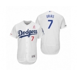 Men's Julio Urias Los Angeles Dodgers #7 White 2019 Mother's Day Flex Base Home Jersey