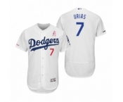 Men's Julio Urias Los Angeles Dodgers #7 White 2019 Mother's Day Flex Base Home Jersey