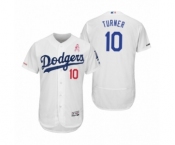 Men's Justin Turner Los Angeles Dodgers #10 White 2019 Mother's Day Flex Base Home Jersey