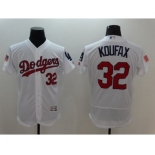 Men's L.A. Dodgers #32 Sandy Koufax Majestic White Fashion Stars & Stripes Cool Base Player Jersey