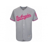 Men's L.A. Dodgers Majestic Blank Gray Fashion 2016 Mother's Day Flex Base Team Jersey