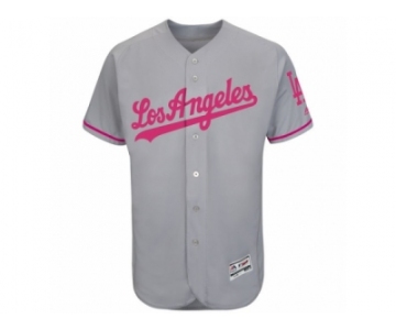 Men's L.A. Dodgers Majestic Blank Gray Fashion 2016 Mother's Day Flex Base Team Jersey