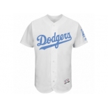 Men's L.A. Dodgers Majestic Blank White Fashion 2016 Father's Day Flex Base Team Jersey