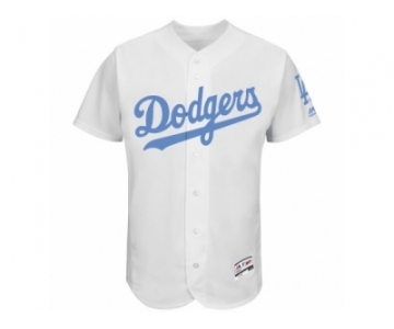 Men's L.A. Dodgers Majestic Blank White Fashion 2016 Father's Day Flex Base Team Jersey