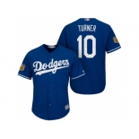 Men's Los Angeles Dodgers #10 Justin Turner 2017 Spring Training Cool Base Stitched MLB Jersey