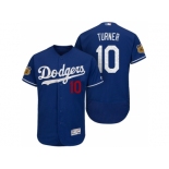 Men's Los Angeles Dodgers #10 Justin Turner 2017 Spring Training Flex Base Authentic Collection Stitched Baseball Jersey