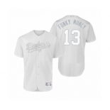 Men's Los Angeles Dodgers #13 Max Muncy Funky Muncy White 2019 Players' Weekend Authentic Jersey