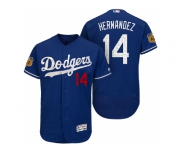 Men's Los Angeles Dodgers #14 Enrique Hernandez 2017 Spring Training Flex Base Authentic Collection Stitched Baseball Jersey