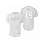 Men's Los Angeles Dodgers #14 Enrique Hernandez Kiké White 2019 Players' Weekend Authentic Jersey