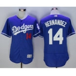 Men's Los Angeles Dodgers #14 Hernandez Majestic blue Flexbase Authentic Collection Player Jersey