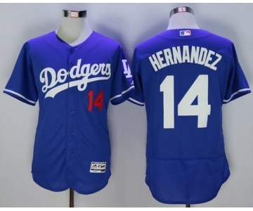 Men's Los Angeles Dodgers #14 Hernandez Majestic blue Flexbase Authentic Collection Player Jersey