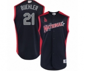 Men's Los Angeles Dodgers #21 Walker Buehler Authentic Navy Blue National League 2019 Baseball All-Star Jersey