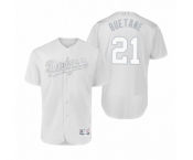 Men's Los Angeles Dodgers #21 Walker Buehler Buetane White 2019 Players' Weekend Authentic Jersey