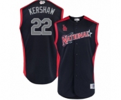 Men's Los Angeles Dodgers #22 Clayton Kershaw Authentic Navy Blue National League 2019 Baseball All-Star Jersey