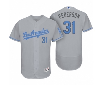 Men's Los Angeles Dodgers #31 Joc Pederson Gray 2017 Fathers Day Flex Base Jersey