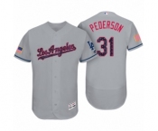 Men's Los Angeles Dodgers #31 Joc Pederson Gray 2017 Independence Day Flex Base Jersey